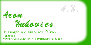 aron wukovics business card